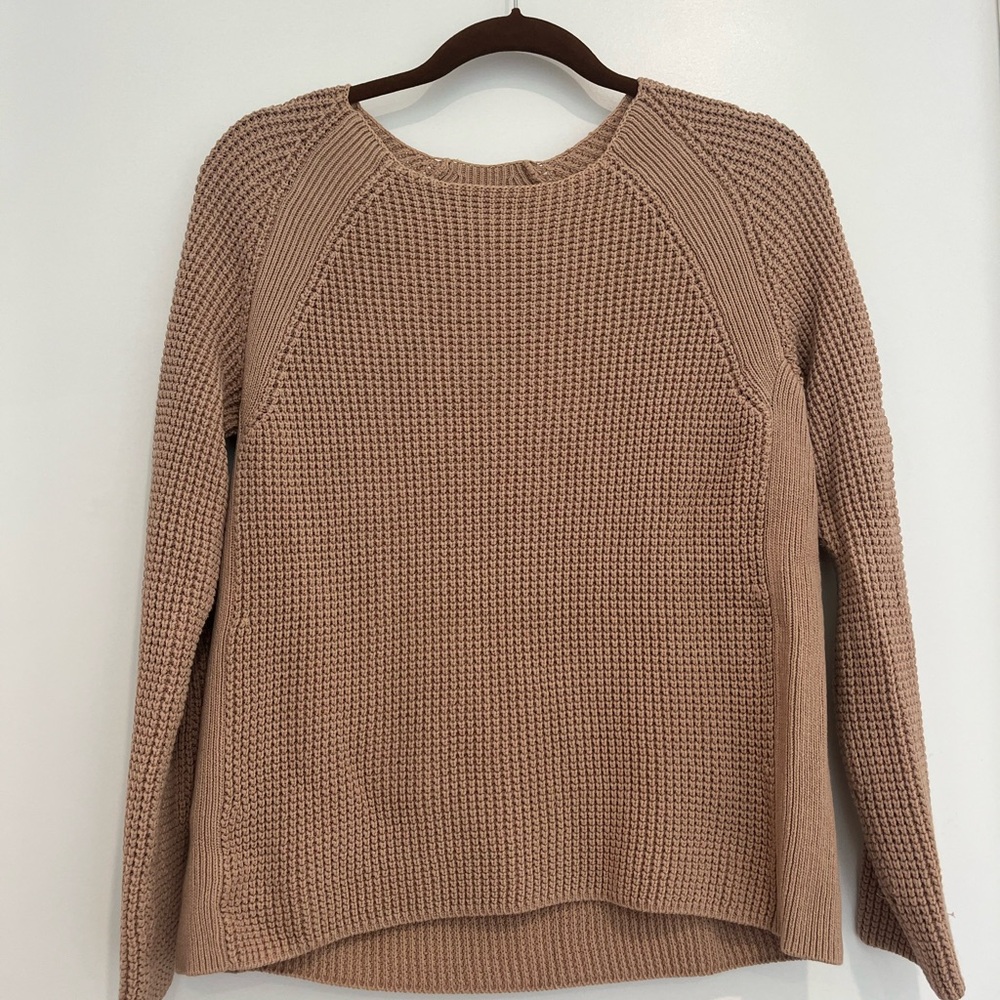 Vince Textured Knit Sweater in Tan